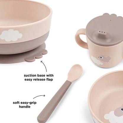 Набор детской посуды Done by Deer Foodie Happy Clouds, пудровый