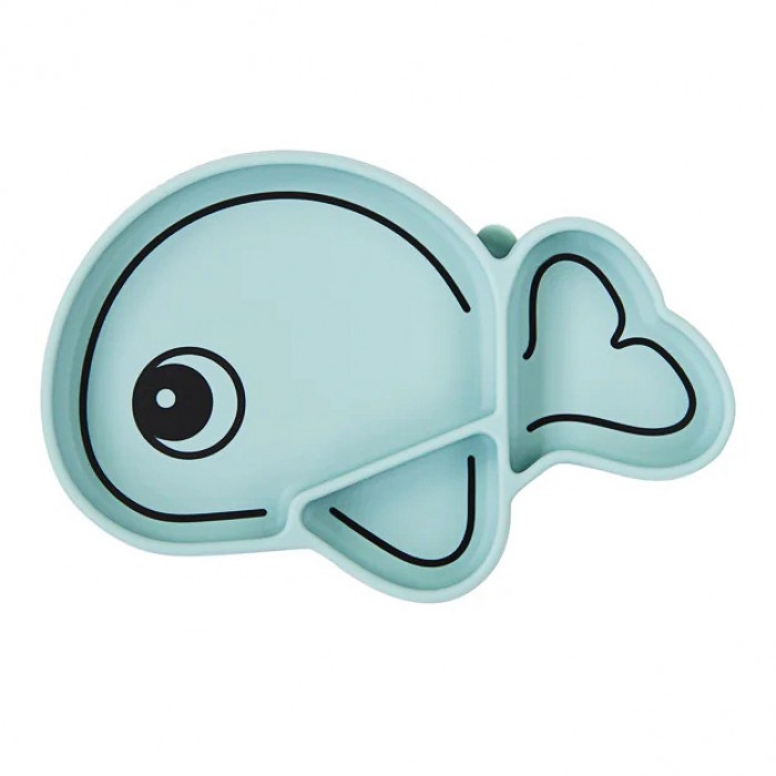 Секционная силиконовая тарелка с присоской Done by Deer Stick&Stay Wally, синяя