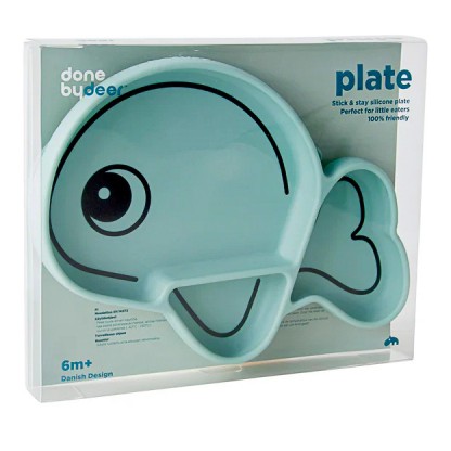 Секционная силиконовая тарелка с присоской Done by Deer Stick&Stay Wally, синяя