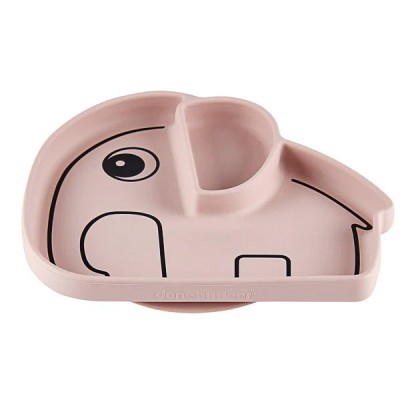Секційна силіконова тарілка з присоскою Done by Deer Stick&Stay Elphee, пудрова
