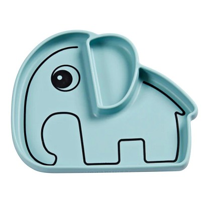 Секційна силіконова тарілка з присоскою Done by Deer Stick&Stay Elphee, синя