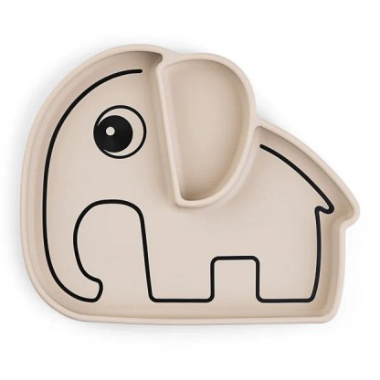 Секційна силіконова тарілка з присоскою Done by Deer Stick&Stay Elphee, пісочна