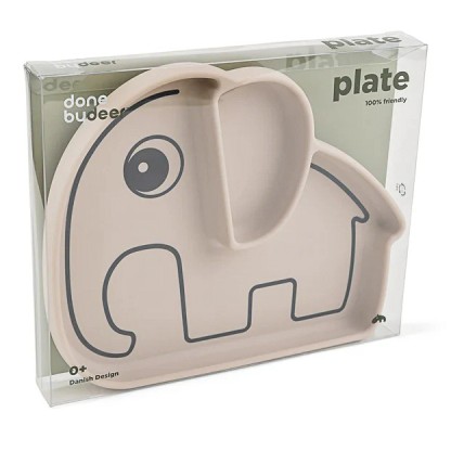 Секційна силіконова тарілка з присоскою Done by Deer Stick&Stay Elphee, пісочна