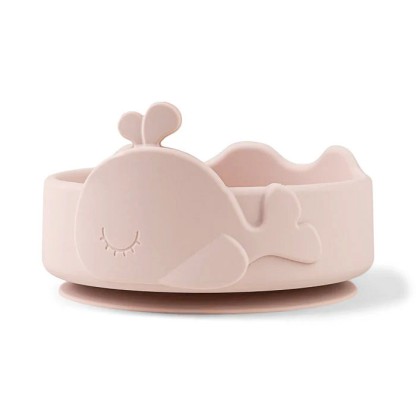 Силіконова миска з присоскою та ложка Done by Deer Stick&Stay Wally, пудрова