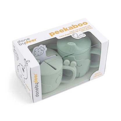 Силиконовый набор чашек Peekaboo Done by Deer Deer Friends, зеленый