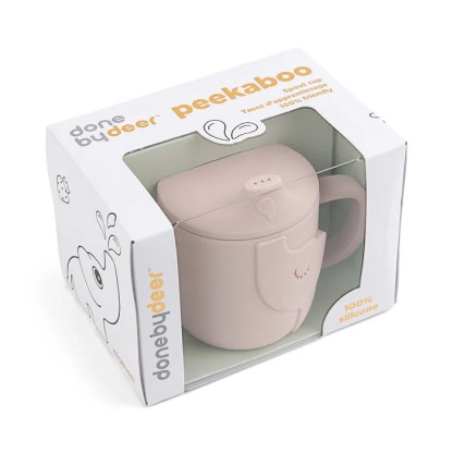 Силиконовая чашка-поильник Done by Deer Peekaboo Elphee, пудровая