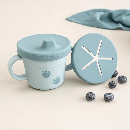 Чашка для перекусів 3-в-1 Done by Deer Foodie Elphee, синя