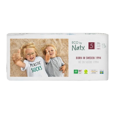 Органічні дитячі трусики-підгузки Eco by Naty, розмір  5ML (12-18 кг) 34 шт.