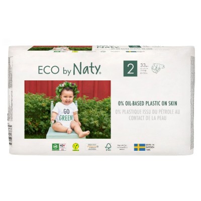 Органічні дитячі підгузки Eco by Naty, розмір 2 (3-6 кг) 33 шт.