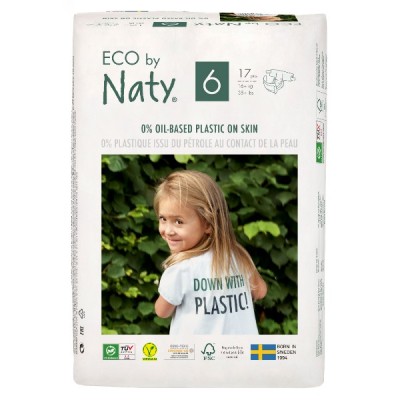 Органічні дитячі підгузки Eco by Naty, розмір 6 (16+) 17 шт.