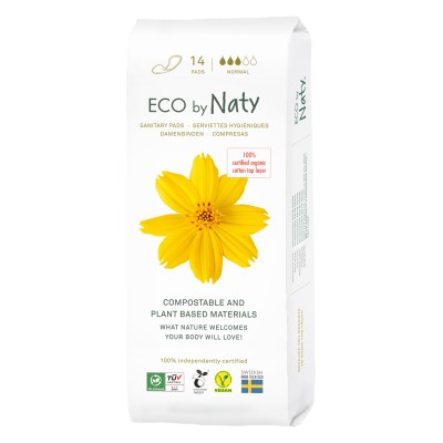 Органічні гігієнічні прокладки без крилець Eco by Naty (3 каплі) 14 шт.