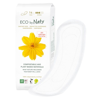 Органічні гігієнічні прокладки без крилець Eco by Naty (3 каплі) 14 шт.