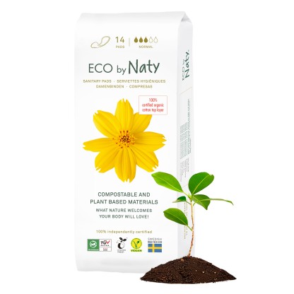 Органічні гігієнічні прокладки без крилець Eco by Naty (3 каплі) 14 шт.