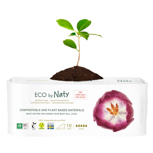 Одноразові післяполгові жіночі прокладки Eco by Naty, 10 шт. 