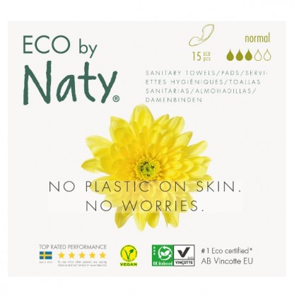 Органічні гігієнічні прокладки без крилець Eco by Naty (3 каплі) 15 шт.