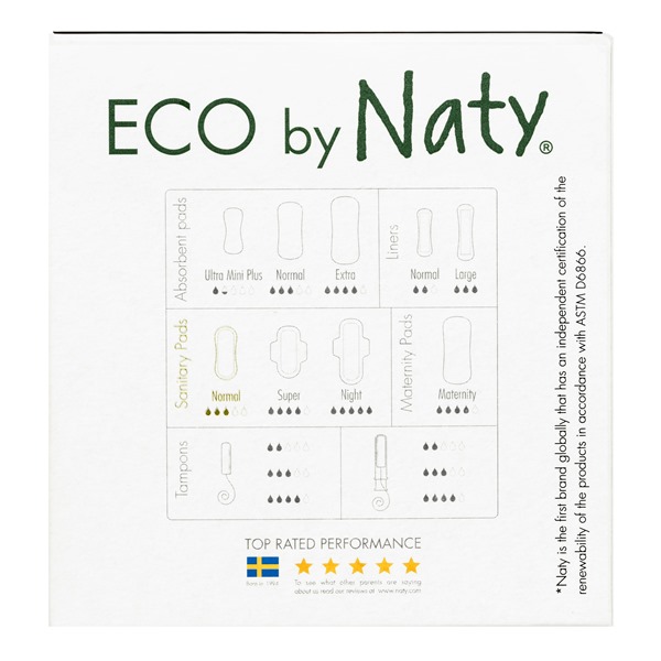 Органические гигиенические прокладки без крылышек Eco by Naty (3 капли) 15 шт.