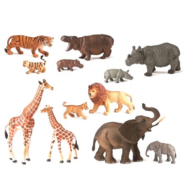 Набір фігурок Miniland Educational Дикі тварини з дитинчатами 12 шт.