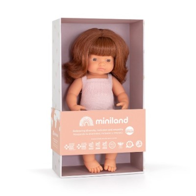 Лялька Miniland руда дівчинка в одязі подарункова коробка 38 см