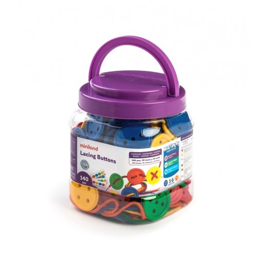 Набір ґудзиків і шнурків для шнурування в банці, 140 шт. Набір ґудзиків і шнурків для шнурування в банці, 140 шт.