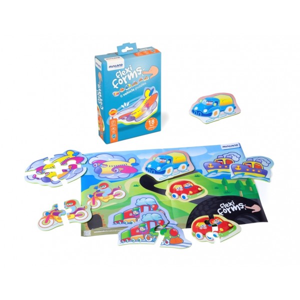 Набір гнучких пазлів Miniland (транспорт), 18 дет.