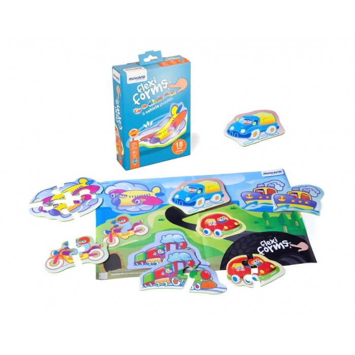 Набор гибких пазлов Miniland (транспорт), 18 дет.