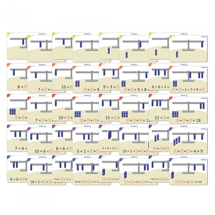 Набір з 40 карток із завданнями для математичних ваг Miniland Numerical Scale
