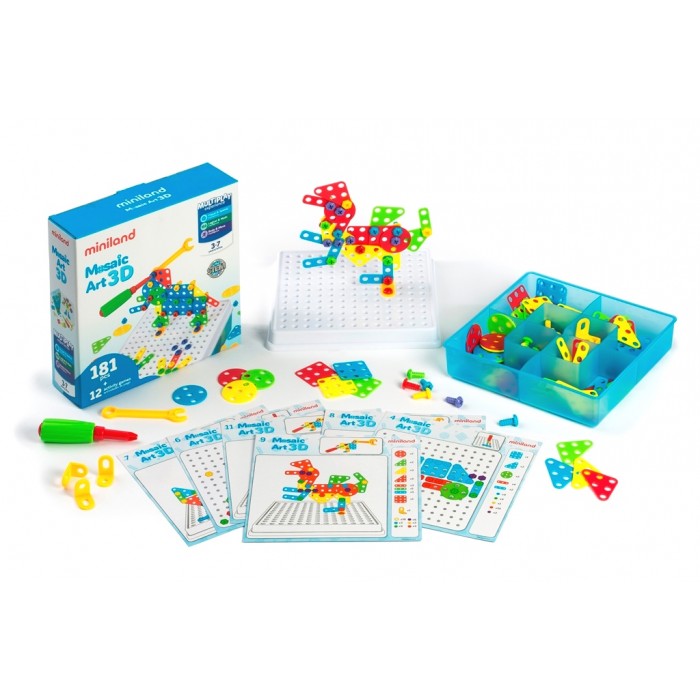 Конструктор навчальний Miniland Mosaic Art 3D 180 дет.