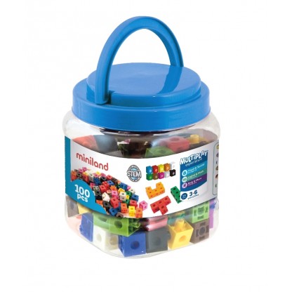 Набір навчальний "Захопливі кубики", 100 шт. у пластиковій банці 