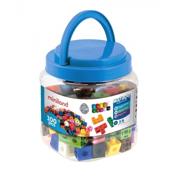 Набір навчальний "Захопливі кубики", 100 шт. у пластиковій банці 