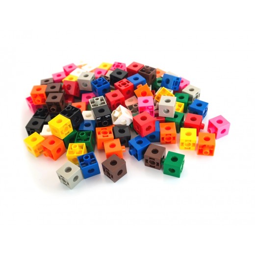 Набор обучающий "Занимательные кубики", 100 шт. в пластиковой банке