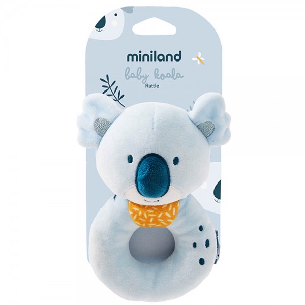 Мягкая погремушка Miniland «Koala» - сенсорная игрушка для младенцев 0+
