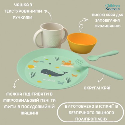 Набір дитячого посуду Miniland Ocean