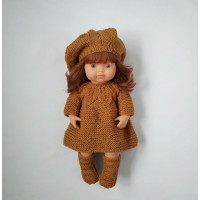 Комплект в'язаного одягу для ляльок Miniland 38 см теракот