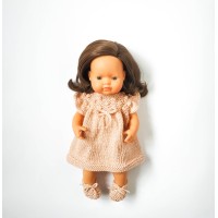 В'язане плаття з пінетками для ляльок Miniland 38 см пудра