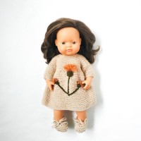 В'язане плаття з пінетками для ляльок Miniland 38 см беж