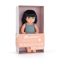 Лялька Miniland дівчинка азіатка в окулярах 38 см в одязі (подарунк. коробка) 38 см 