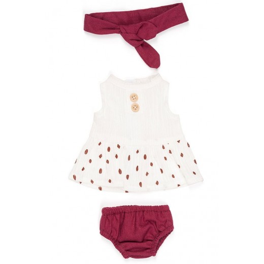 Комплект сарафан з трусиками для пупсу Miniland 32 см