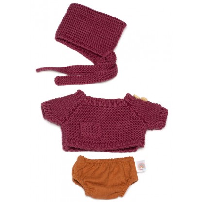 Комплект одягу для ляльок 21 см: кофточка, шапочка і трусики