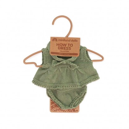 Комплект одягу для ляльок 21 см: плаття з пов’язочкою