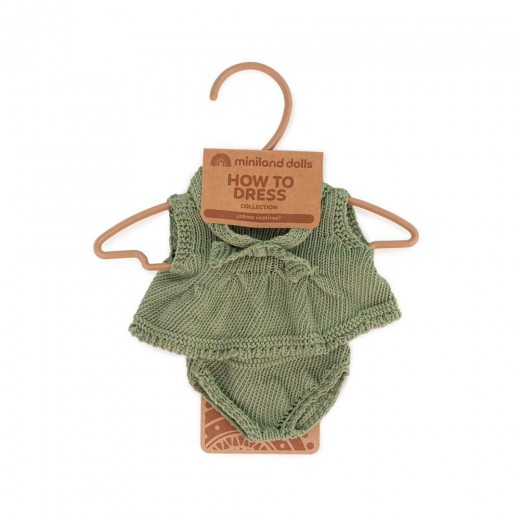 Комплект одягу для ляльок 21 см: плаття з пов’язочкою