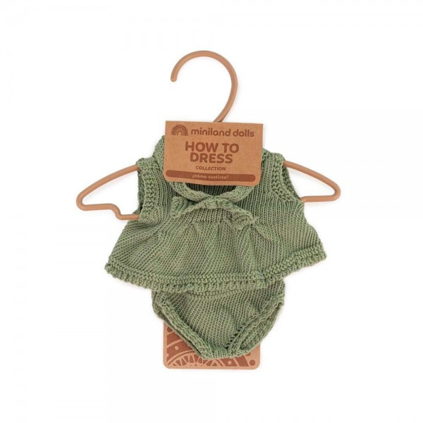 Комплект платье с повязочкой для пупсов Miniland 21 см