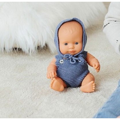 Комплект ромпер с шапочкой  для пупсов Miniland 21 см 