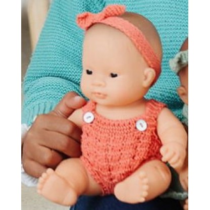 Комплект ромпер и повязочка для пупсов Miniland 21 см