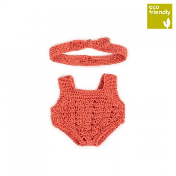 Комплект ромпер и повязочка для пупсов Miniland 21 см