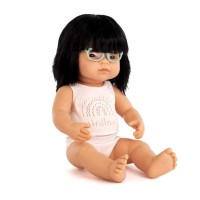 Лялька Miniland дівчинка азіатка в окулярах 38 см
