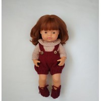 Набір в'язаного одягу для ляльок Miniland 38 см бордо