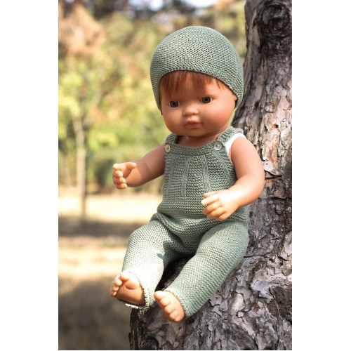 Комбінезон із шапочкою для ляльок Miniland 38 см, зелений