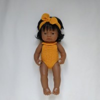 Пісочник з пов'язкою-солошкою для ляльок Miniland 38 см, помаранч