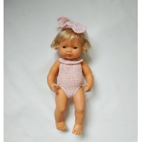Пісочник з пов'язкою-солошкою для ляльок Miniland 38 см, пудра