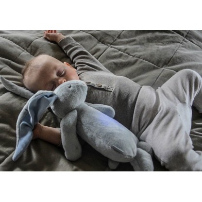 Музыкальный зайчик MOONIE с ночником Silver